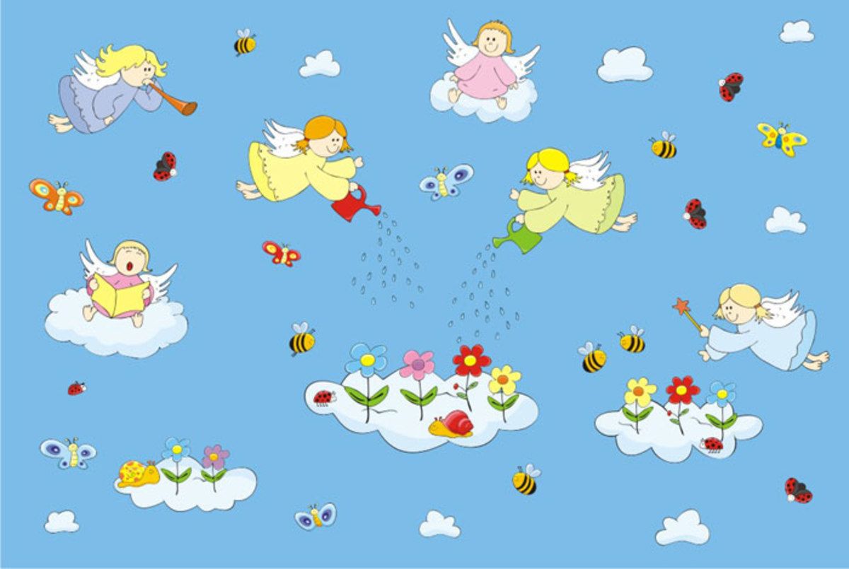 Samolepka na zeď Mint Kitten Angels 597-0, 1 m2 - obrázek 2