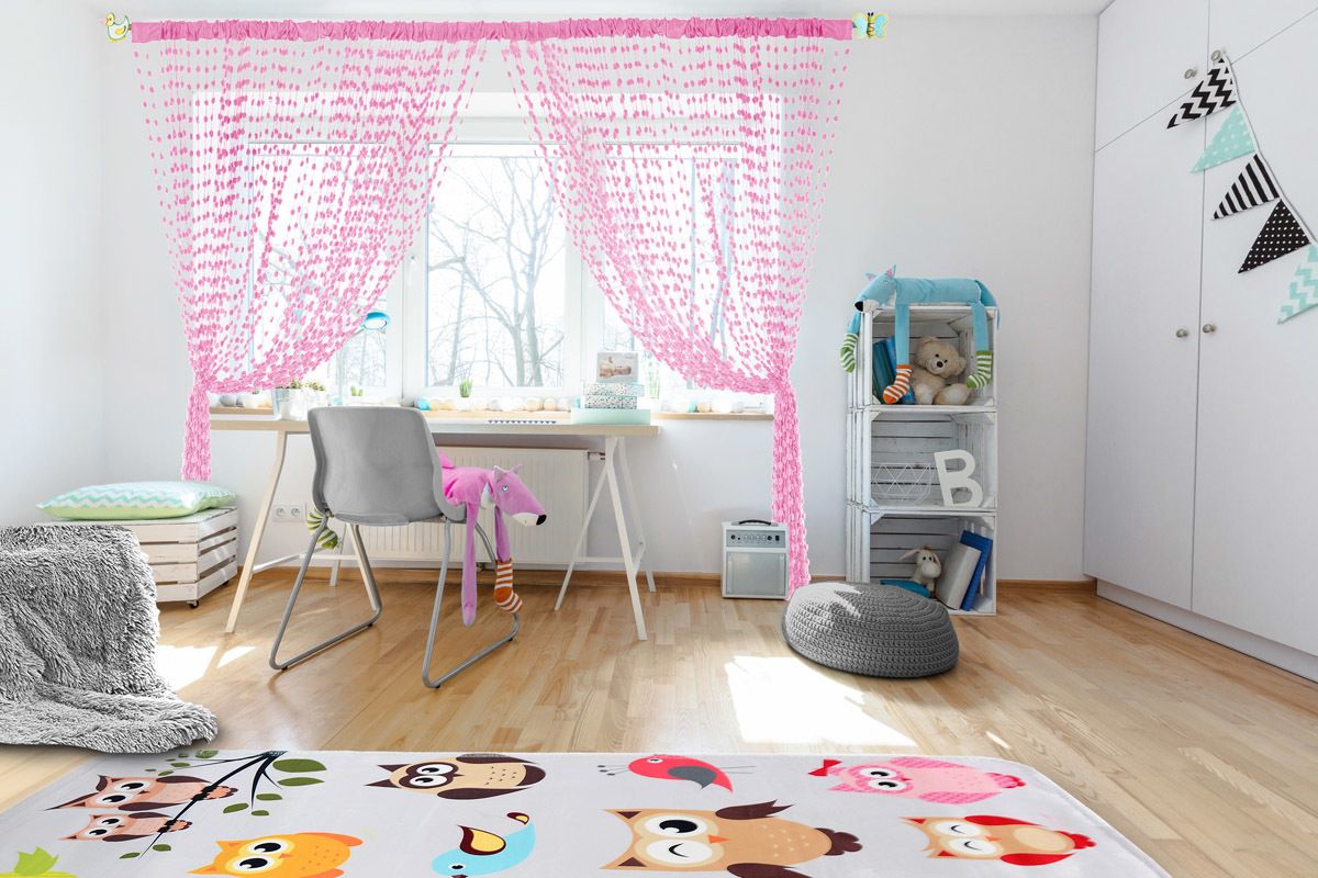 Dětská záclona Baby Ball pink 150x160 cm - obrázek 1