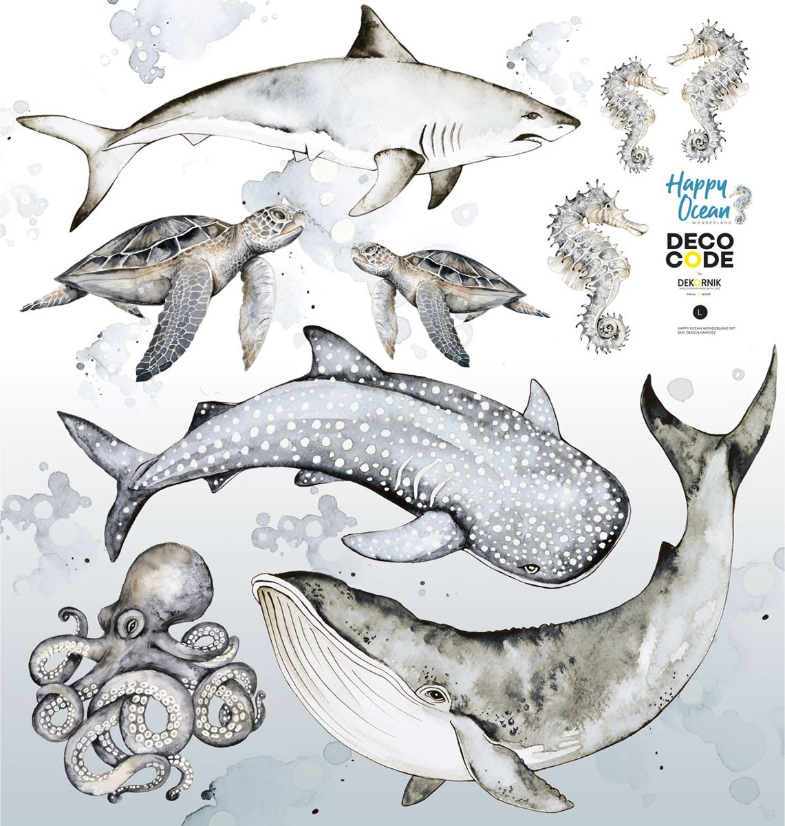 Samolepka na zeď Dekornik Happy Ocean Wonderland 30350-0, 70x70 cm - obrázek 4