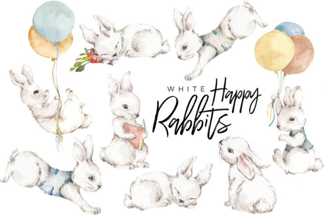 Samolepka na zeď Dekornik Happy rabbits white 21501-0, 115x75 cm - obrázek 5
