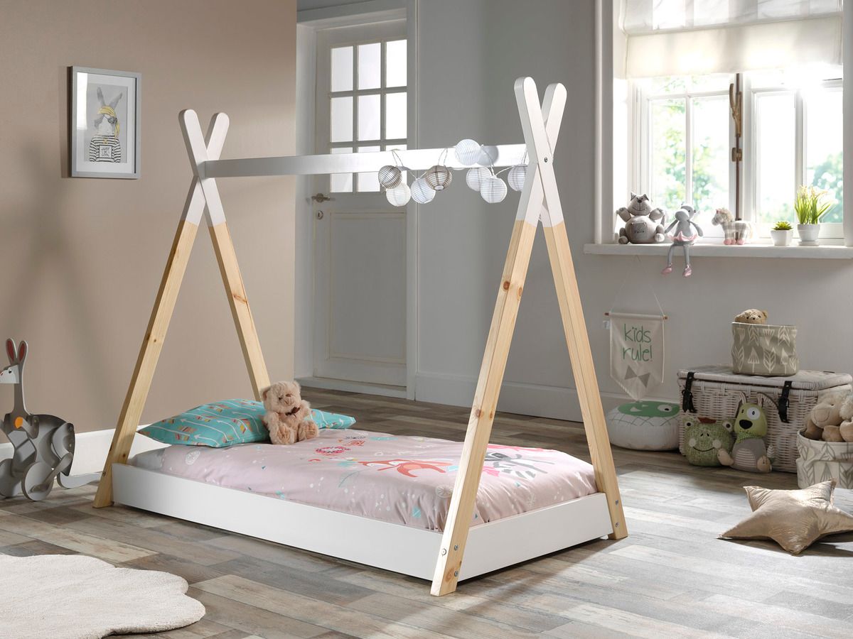 Dětská postel VIPACK FURNITURE Teepee přírodní bílá 140x70 cm - obrázek 2