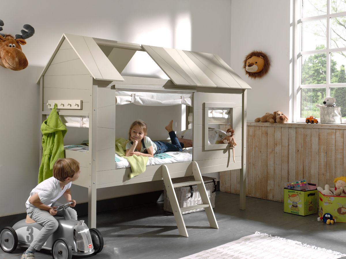 Dětská postel VIPACK FURNITURE Charlotte bílá šedá 200x90 cm - obrázek 1