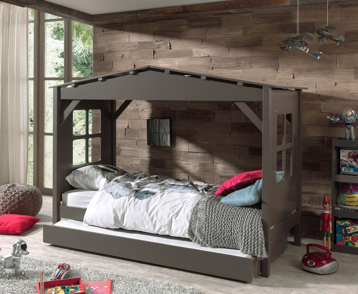 Dětská postel VIPACK FURNITURE Pino šedá 200x90 cm - obrázek 1