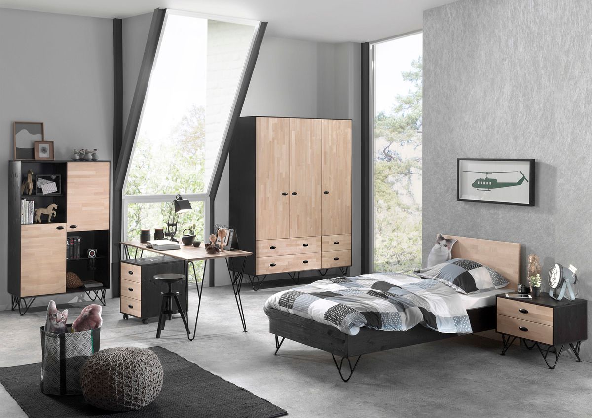 Dětská postel VIPACK FURNITURE William přírodní šedá 200x90 cm - obrázek 2