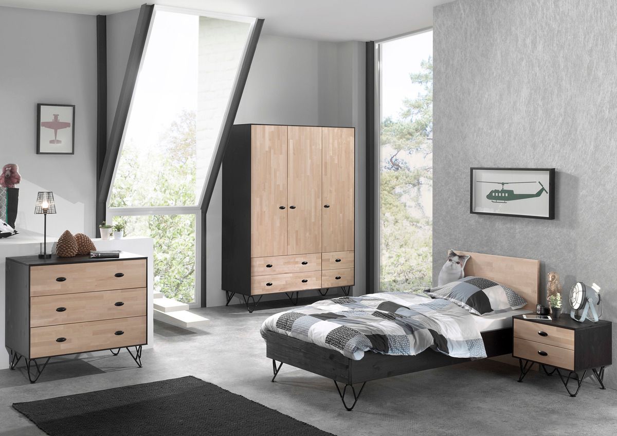 Dětská postel VIPACK FURNITURE William přírodní šedá 200x90 cm - obrázek 3
