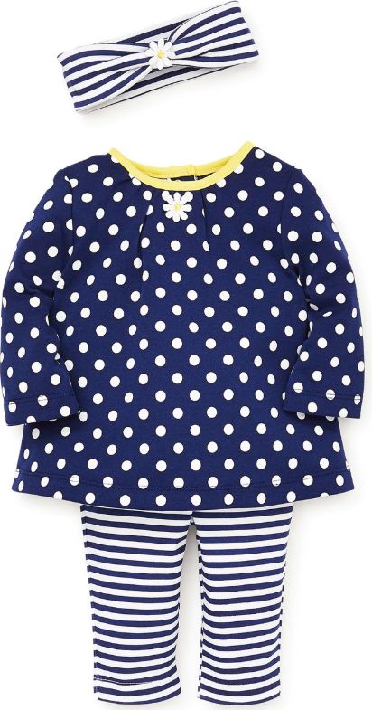 Little Me 3-dílná kojenecká souprava s čelenkou kopretina Velikost: 9 měsíců / 68 - 74 cm - obrázek 2