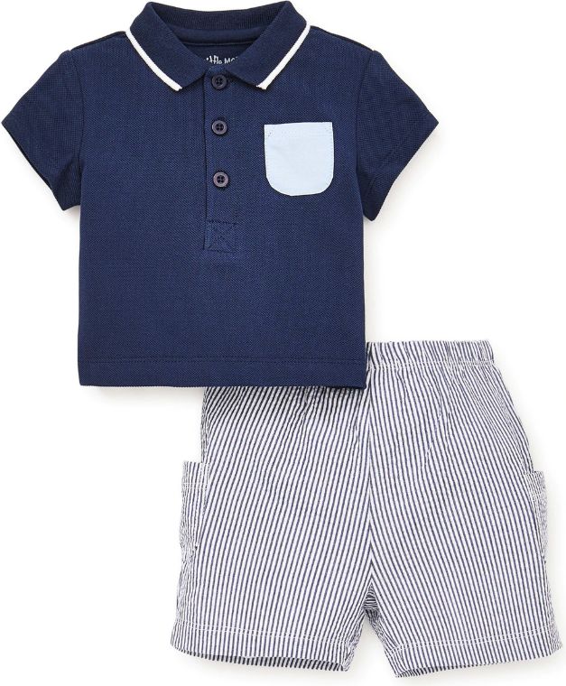 Little Me 2-dílná kojenecká souprava navy Velikost: 6 měsíců / 61 - 68 cm - obrázek 1