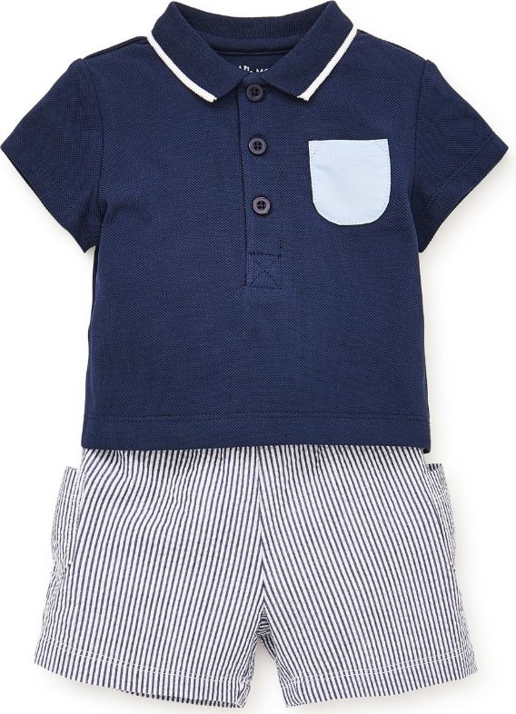 Little Me 2-dílná kojenecká souprava navy Velikost: 6 měsíců / 61 - 68 cm - obrázek 2