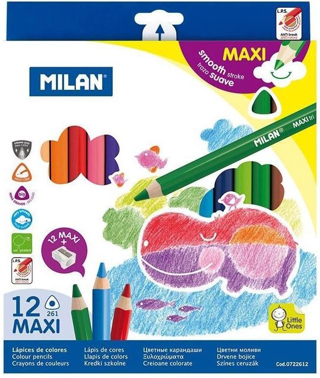 Milan MILAN Pastelky ERGO MAXI 12ks - obrázek 1
