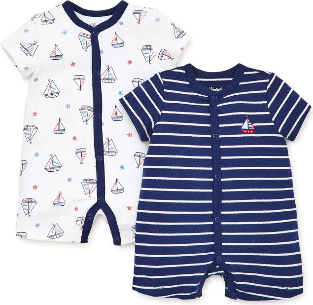 Little Me 2ks kojenecké overaly navy Velikost: 9 měsíců / 68 - 74 cm - obrázek 1