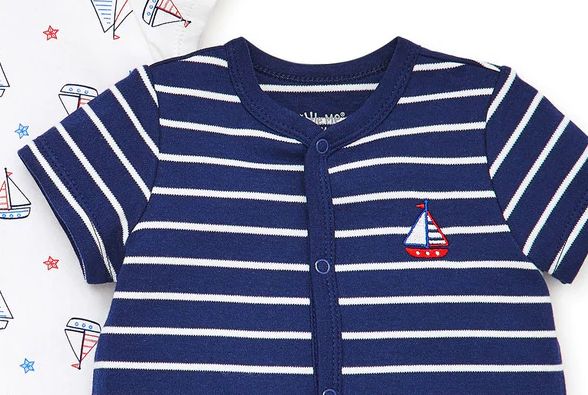 Little Me 2ks kojenecké overaly navy Velikost: 9 měsíců / 68 - 74 cm - obrázek 2