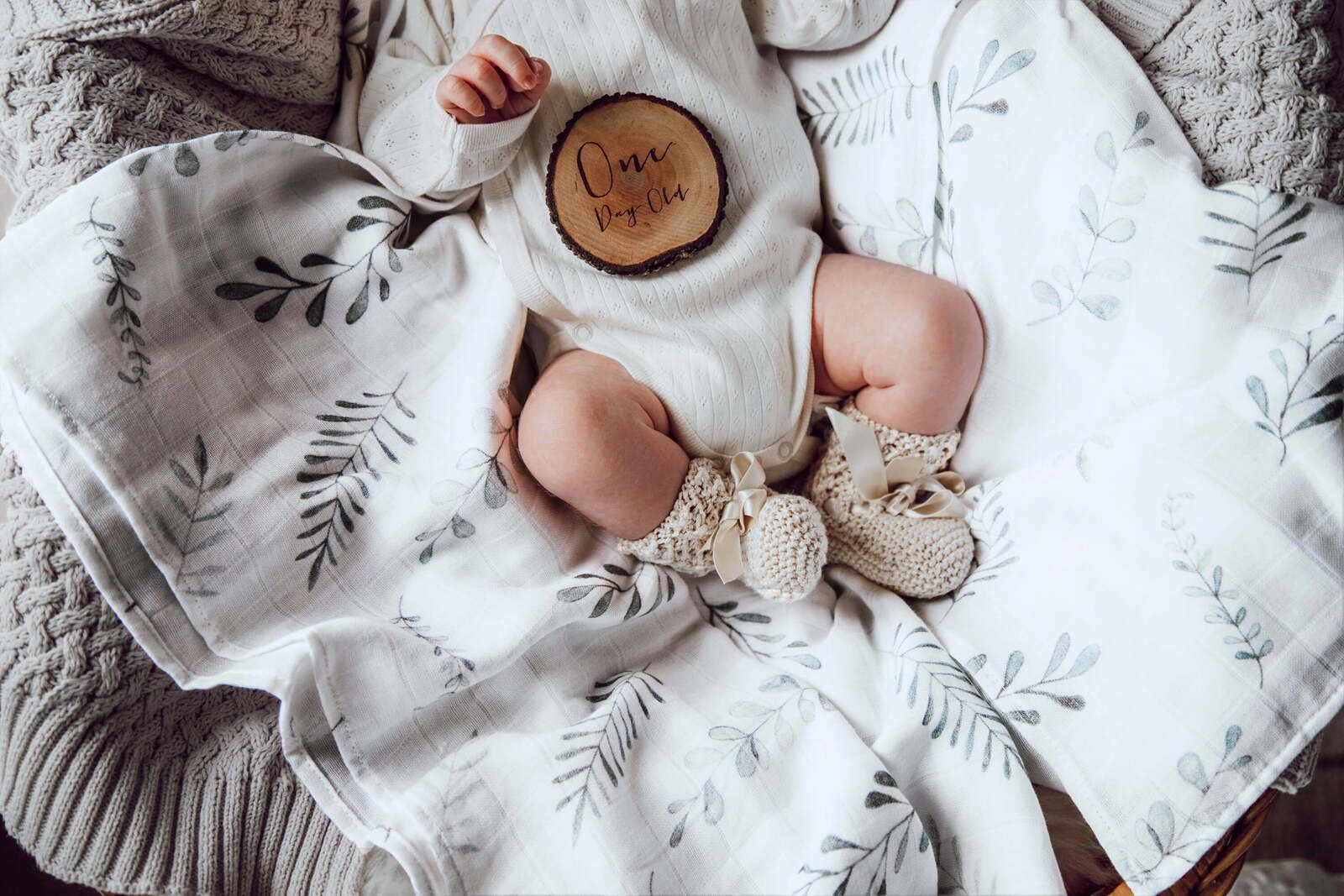 Snuggle Hunny Kids Organická mušelinová zavinovací plena wild fern - obrázek 3