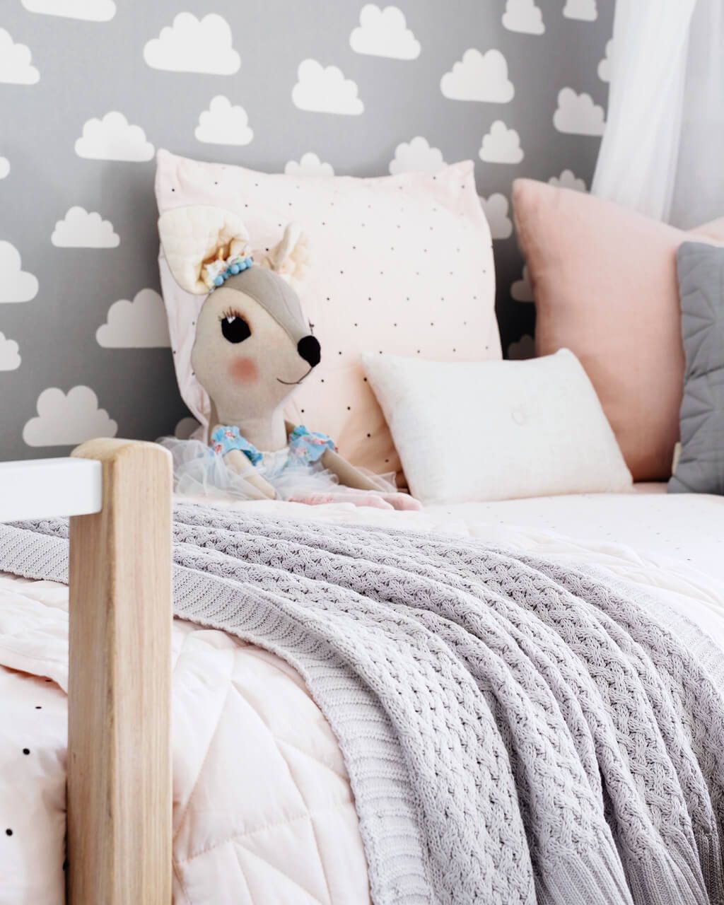 Snuggle Hunny Kids Pletená novorozenecká deka šedá - obrázek 4