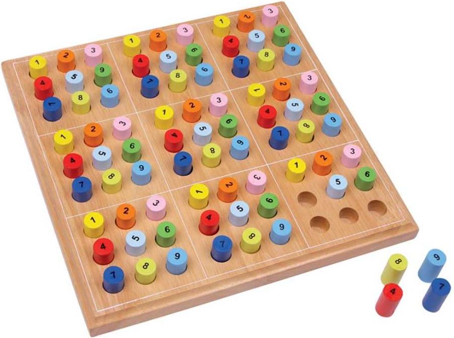 Small Foot Dřevěné sudoku barevné válečky - obrázek 1