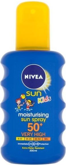 Nivea Dětský barevný sprej na opalování OF 50+ (Moisturising Sun spray) 200 ml - obrázek 1