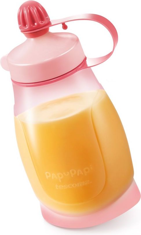 Tescoma Pružná láhev PAPU PAPI 200 ml, se lžičkou, růžová - obrázek 1