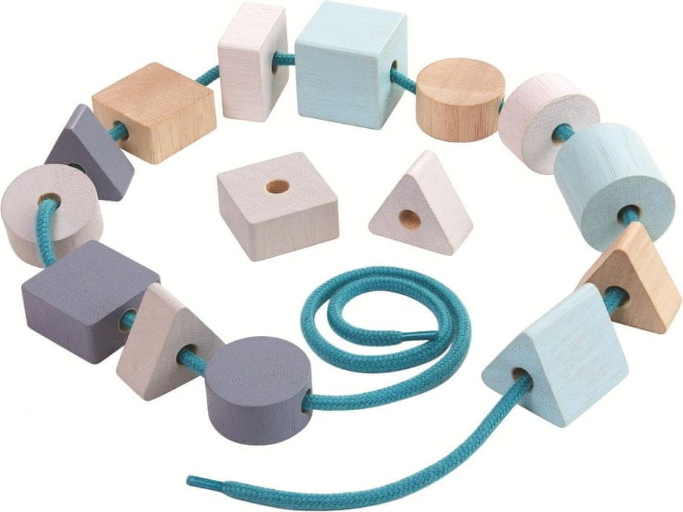 Plan Toys Navlékání korálků pastelové - obrázek 1