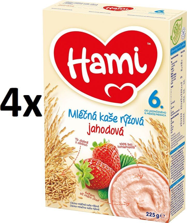 Hami Mléčná kaše s jahodami - 4x225g - obrázek 1