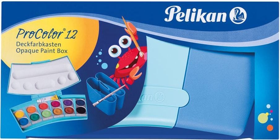 Pelikan Vodové barvy ProColor 12 barev, v modré krabičce - obrázek 1