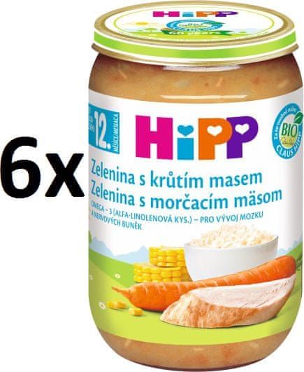HiPP BIO Zelenina s krůtím masem - 6x220g - obrázek 1