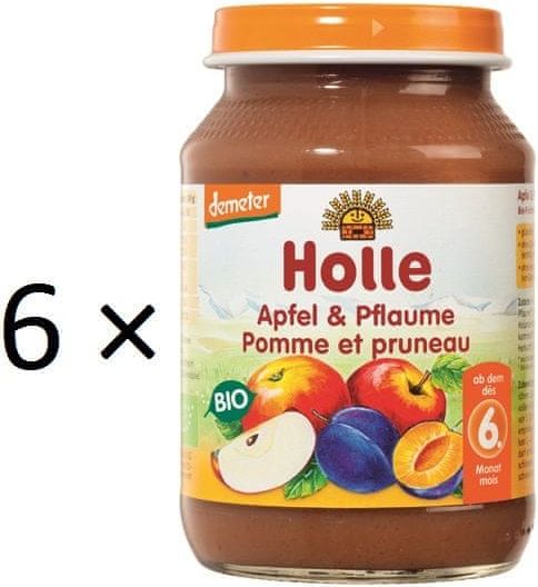 Holle Bio Jablko a švestka - 6 x 190g - obrázek 1