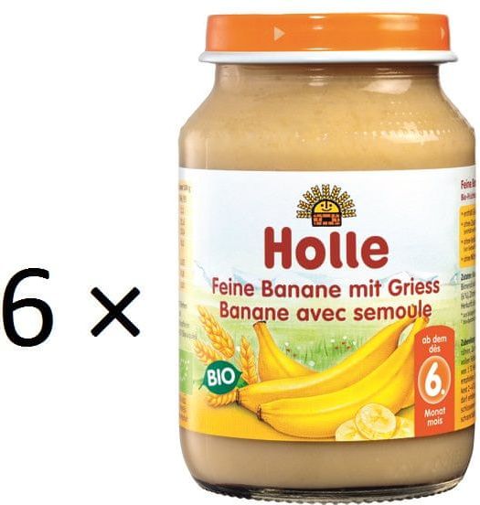 Holle Bio Jemné banány s krupicí - 6 x 190g - obrázek 1