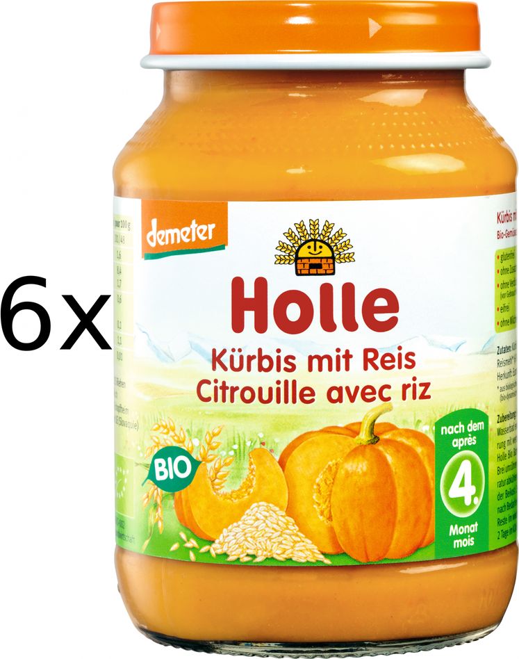 Holle Bio Dýně s rýží - 6x190g - obrázek 1
