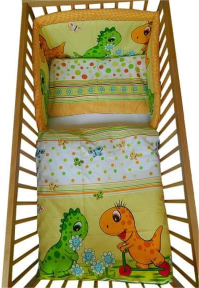 New Baby 3-dílný set Dinosaurus 135x100 cm oranžový - obrázek 1
