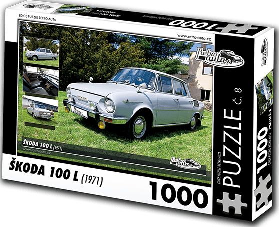 RETRO-AUTA© Puzzle č. 08 - ŠKODA 100 L (1971) 1000 dílků - obrázek 1