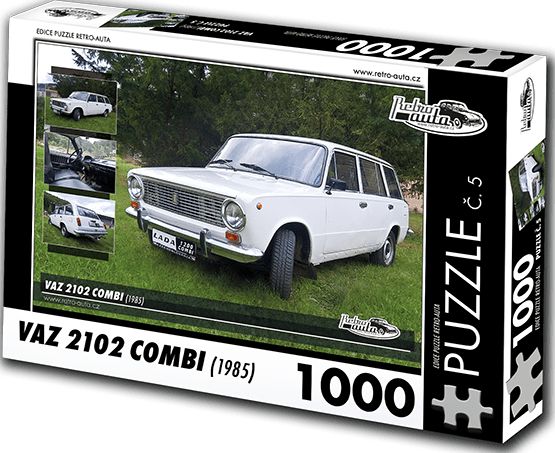 RETRO-AUTA© Puzzle č. 05 - VAZ 2102 COMBI (1985) 1000 dílků - obrázek 1