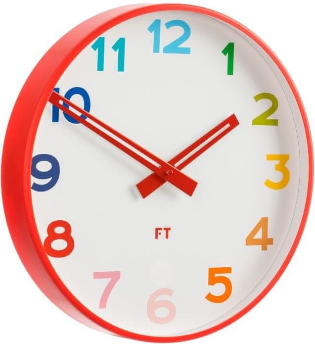 Future Time Dětské nástěnné hodiny FT5010RD Rainbow red 30cm - obrázek 1