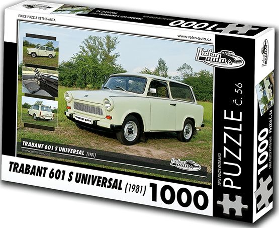 RETRO-AUTA© Puzzle č. 56 - TRABANT 601 S UNIVERSAL (1981) 1000 dílků - obrázek 1