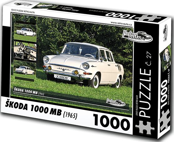 RETRO-AUTA© Puzzle č. 27 - ŠKODA 1000 MB (1965) 1000 dílků - obrázek 1