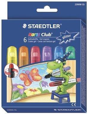Voskovky "Noris Club", 6 třpytivých barev, gelové, STAEDTLER, set 6 ks