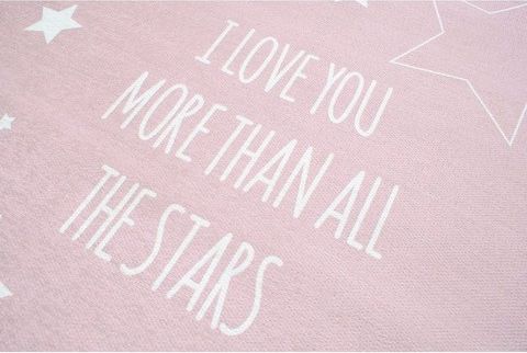 DĚTSKÝ KUSOVÝ KOBEREC 100x160 cm LOVE YOU STARS RŮŽOVÝ - obrázek 2