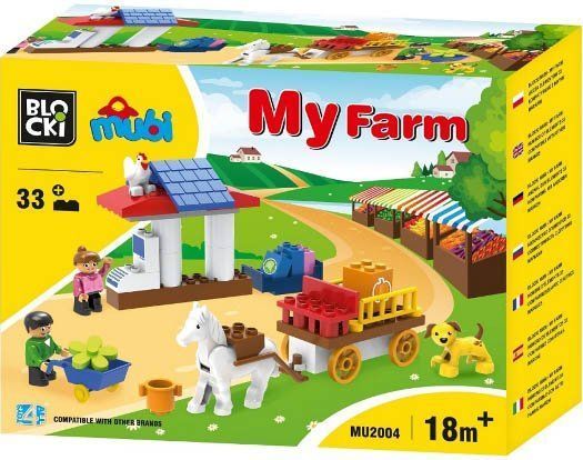 Blocki Blocki Mubi stavebnice Farma - farmářské trhy typ LEGO DUPLO 33 dílů - obrázek 1