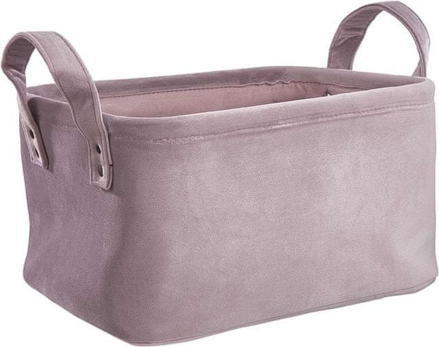 Butlers Sametový úložný koš hranatý 30 cm - fialová - obrázek 1
