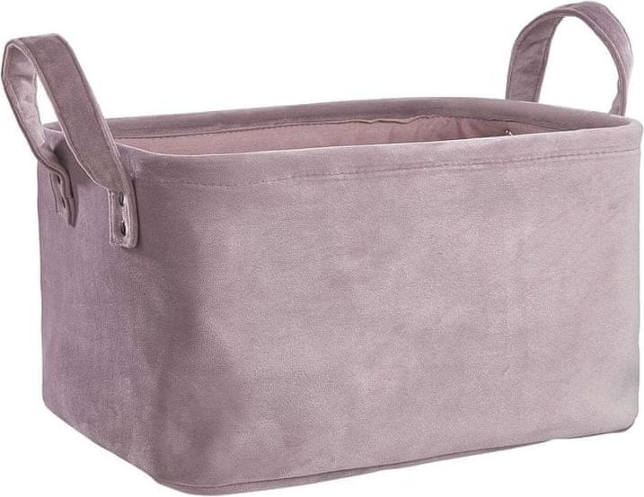 Butlers Sametový úložný koš hranatý 33 cm - fialová - obrázek 1