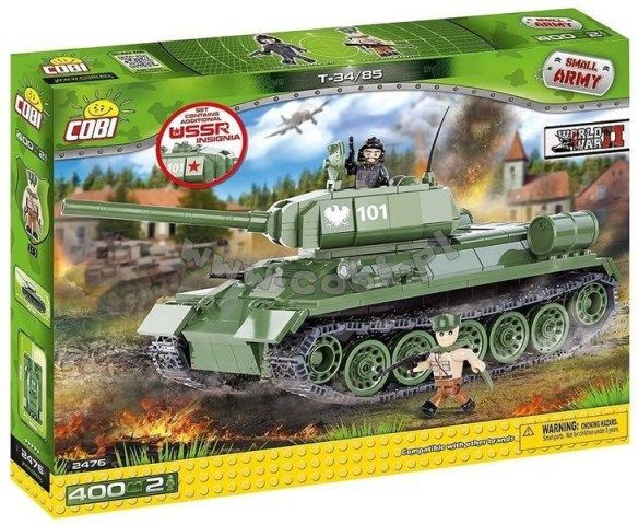 Cobi Stavebnice II WW T34/85 m 1944, 400 k, 2 f - obrázek 1