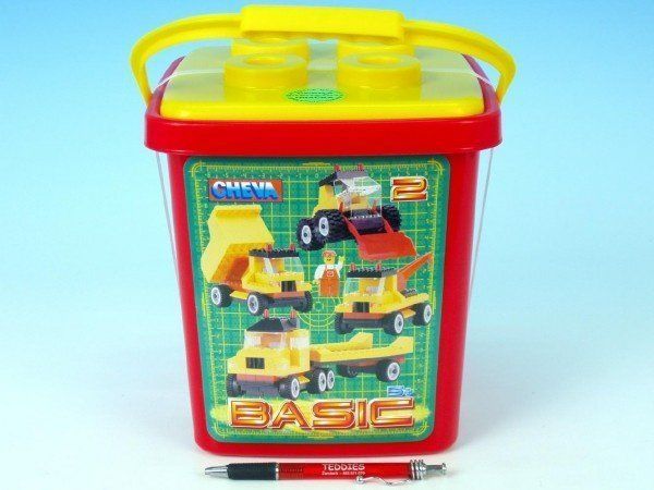 Chemoplast Stavebnice Cheva 2 Basic plast 352ks v kbelíku 17x22x17cm - obrázek 1