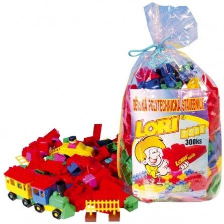 Teddies Stavebnice LORI 300 plast 300ks v pytli 30x35x20cm - obrázek 1
