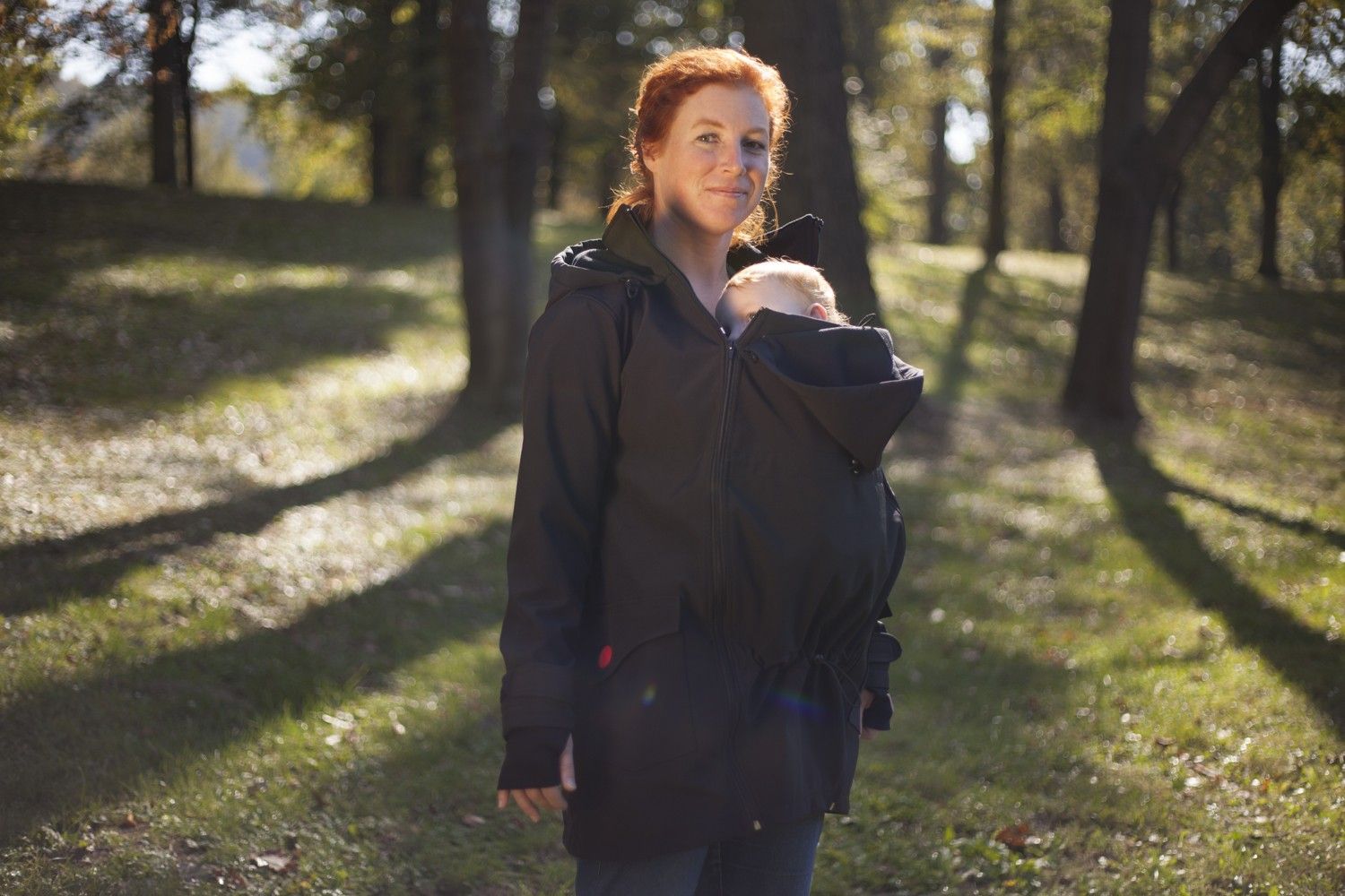 LENIICE NOSÍCÍ KABÁT PRO PŘEDNÍ I ZADNÍ NOŠENÍ ČERNÁ - XL - obrázek 3