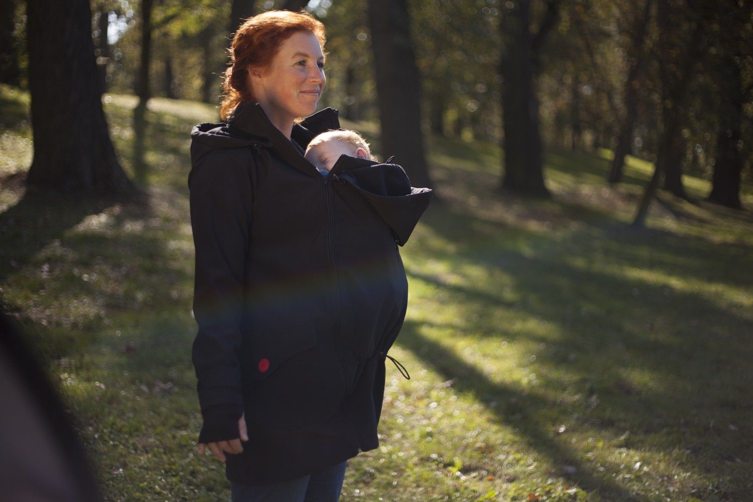 LENIICE NOSÍCÍ KABÁT PRO PŘEDNÍ NOŠENÍ ČERNÁ - XL - obrázek 2