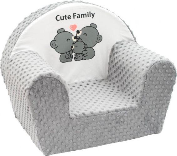 NEW BABY Dětské křeslo z Minky New Baby Cute Family šedé - obrázek 1