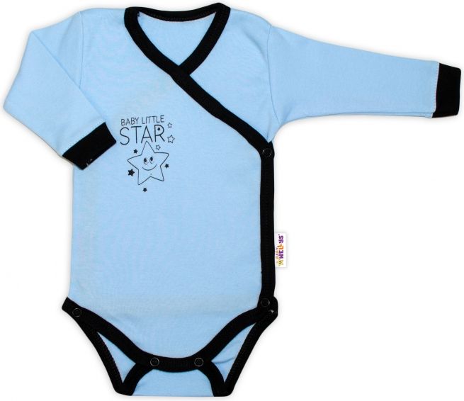 Baby Nellys Baby Nellys 2-dílná sada body dl. rukáv + polodupačky, modrá - Baby Little Star, vel. 56 56 (1-2m) - obrázek 3