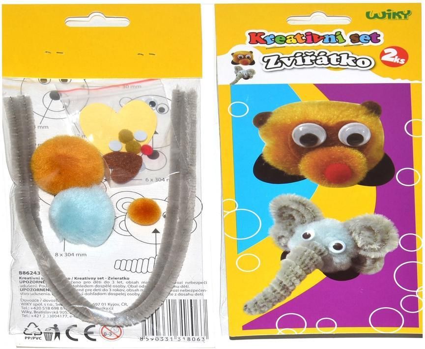 Wiky kreativita Wiky Kreativní set 2 ks - slon, medvěd - obrázek 1
