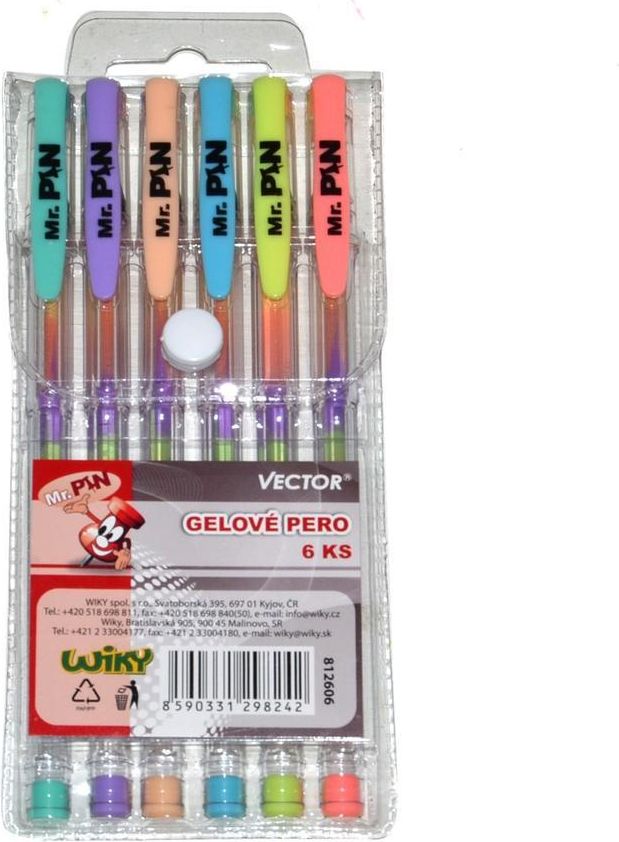 Mr.PIN Gelová pera 6 ks duha - obrázek 1