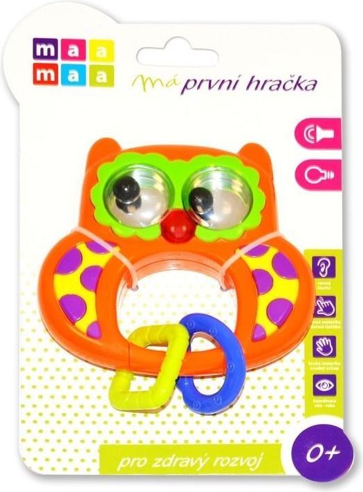 MAAMAA Chrastítko sova 10 cm - obrázek 3