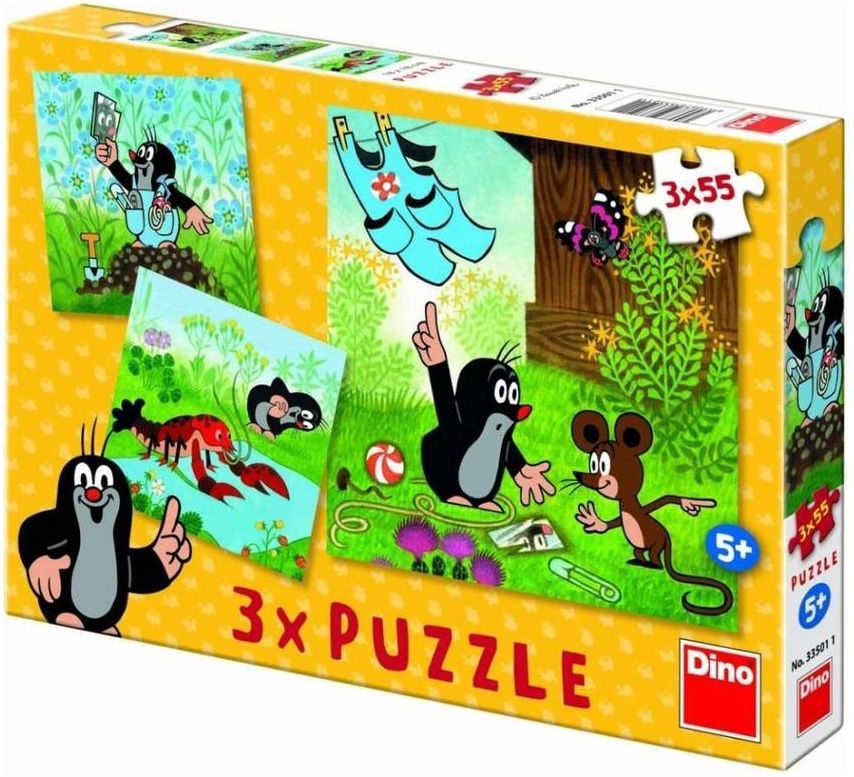 Dino Puzzle Dino Puzzle 3 x 55 - Krtek a kalhotky - obrázek 1