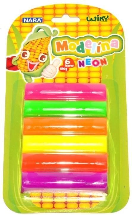 Nara Modelína Nara Neon 6 barev 120g - obrázek 1